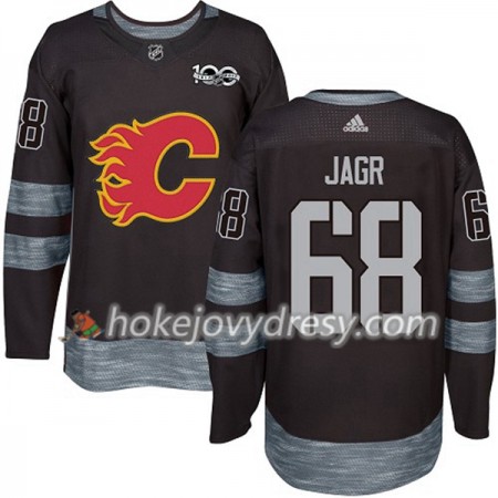 Pánské Hokejový Dres Calgary Flames Jaromir Jagr 68 1917-2017 100th Anniversary Adidas Černá Authentic